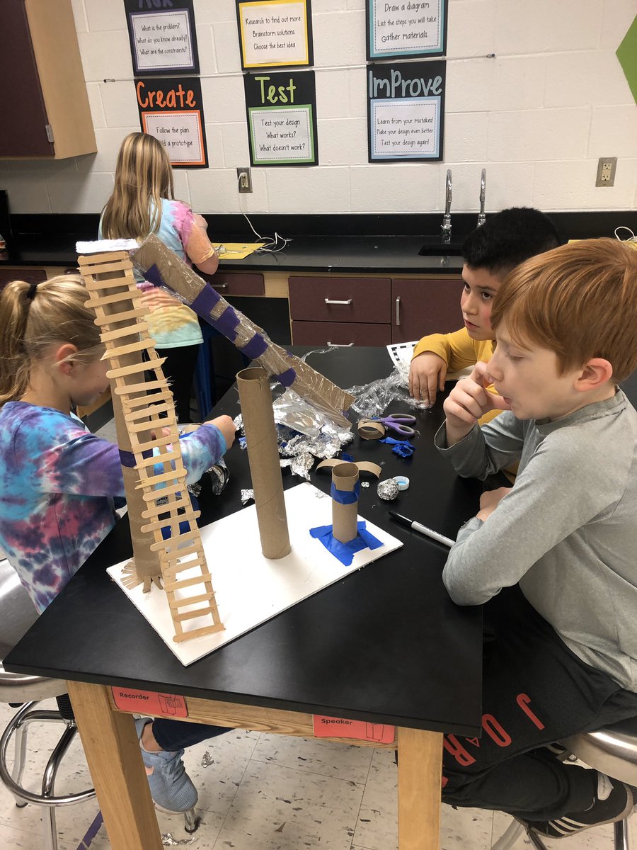 4th graders designing waterslides to test kinetic and potential energy.<a href="/JAE_stem/">JackAndersonElemSTEM</a>