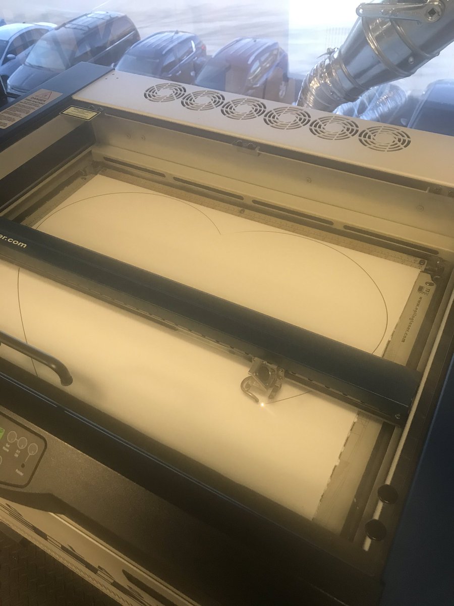 ppld's tweet photo. Oh my, playing with big machines is fun! This is our largest laser cutter at #Library21c. We’re making a special surprise for our patrons! https://t.co/spdoIklGUV