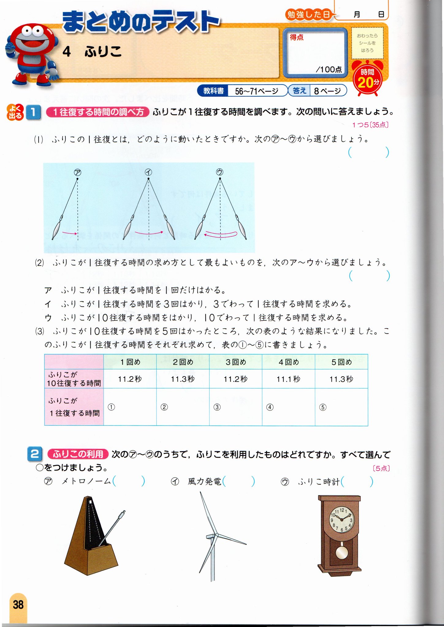 小嶋 徹也 今回は 小学校の理科 で データの捏造 が行われていたことを示します 最近は改善されている出版社もありますが 問題は 教育出版 小学５年理科完全準拠の 文理 教科書ワーク の ふりこ