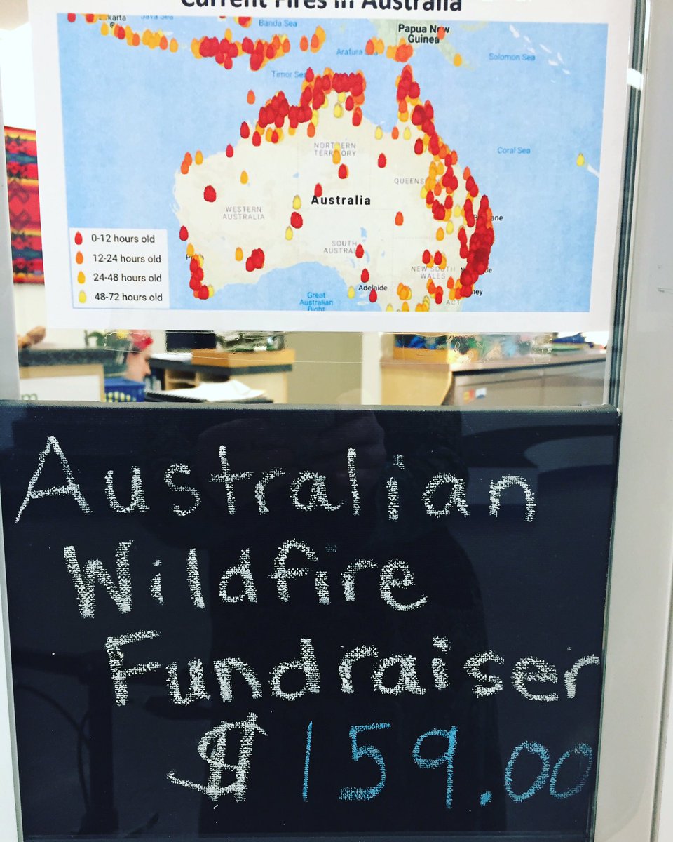 NuitTuc's tweet photo. Our Green Club has started to do what they can. Day one of fundraising. #tucelnuiteagles #AustraliaFires #bethechange @53DFL https://t.co/FnXHvwtLOV
