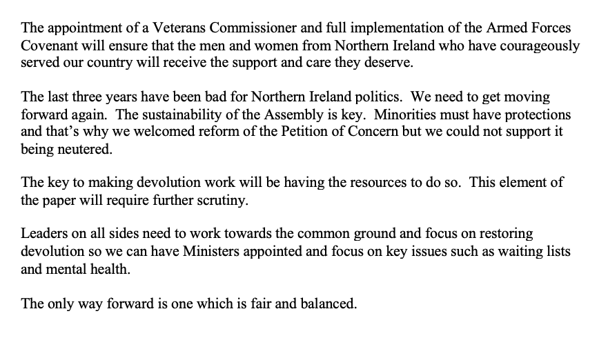 duponline's tweet photo. "The only way forward is one which is fair and balanced"
Full Statement by DUP Leader Arlene Foster MLA
👇👇👇
https://t.co/rtfTCfkDCN https://t.co/5oVHOUj1g8