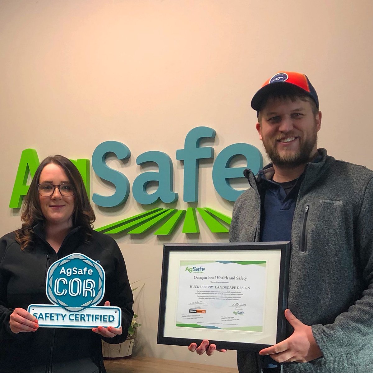 EmilyAgSafe's tweet image. Congratulations to Huckleberry Landscape Designs on their COR certification!