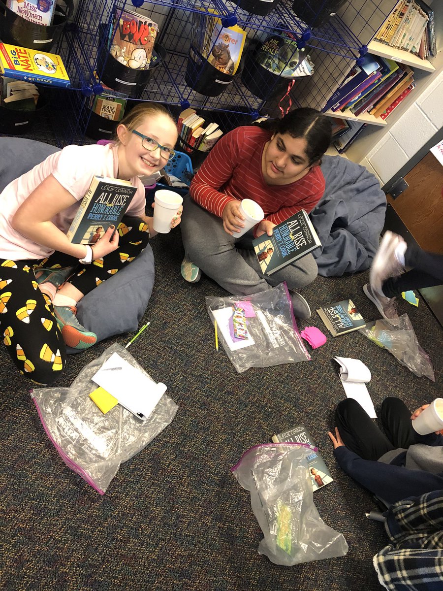 TravelinReaders's tweet photo. We had our final book club celebration today! With a little hot chocolate on this two hour delay day, we discussed the ending to our novels! ❄️Can’t wait to start our new books next week. @ChrisYungES @PWCS_Elem_LA https://t.co/ptKQkfo156