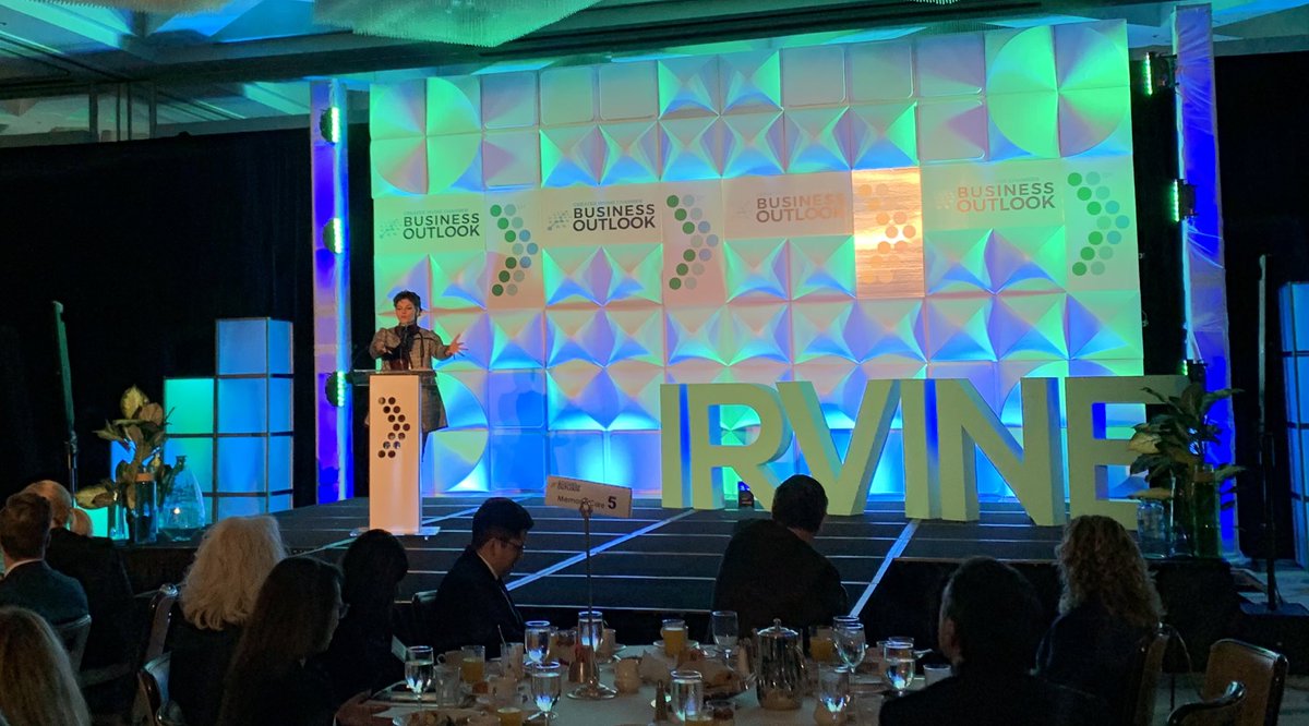 Business Outlook Master of Ceremonies Kate Klimow of <a href="/UCICove/">UC Irvine Beall Applied Innovation</a> closes the program with a nod to the bright future of #Irvine. #BizOutlook2020