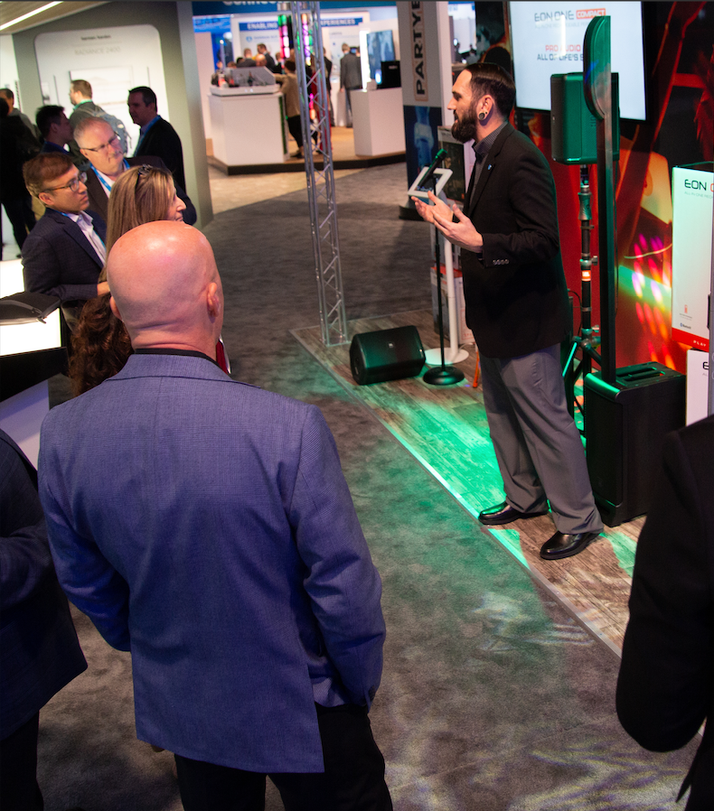 TheJBLpro's tweet photo. We're showing off the full line of #JBLPro portable PA offerings at #CES2020, including the popular #EONONEPRO. Designed with musicians and singer-songwriters in mind—EON ONE PRO allows them to perform anywhere with superb sound. ➡ https://t.co/786YkFhn9Y #JBLProxCES #HARMANCES https://t.co/m1dve8Zc39