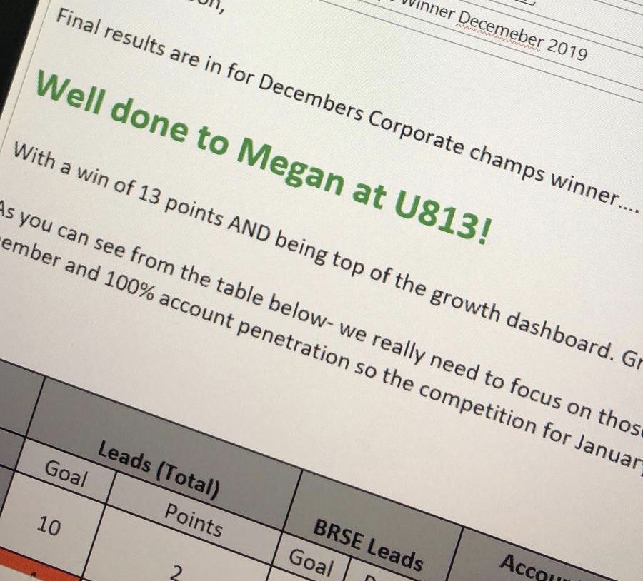 First full month of BCAM - winner of Dec corp champs and top of the growth dashboard 🕺🏻 happy days! <a href="/U8Aidan/">U8Aidan</a> <a href="/U8Murrell/">Steve Murrell</a> @Laurajaine_94 #u8seennothingyet #u813 #dreamteam