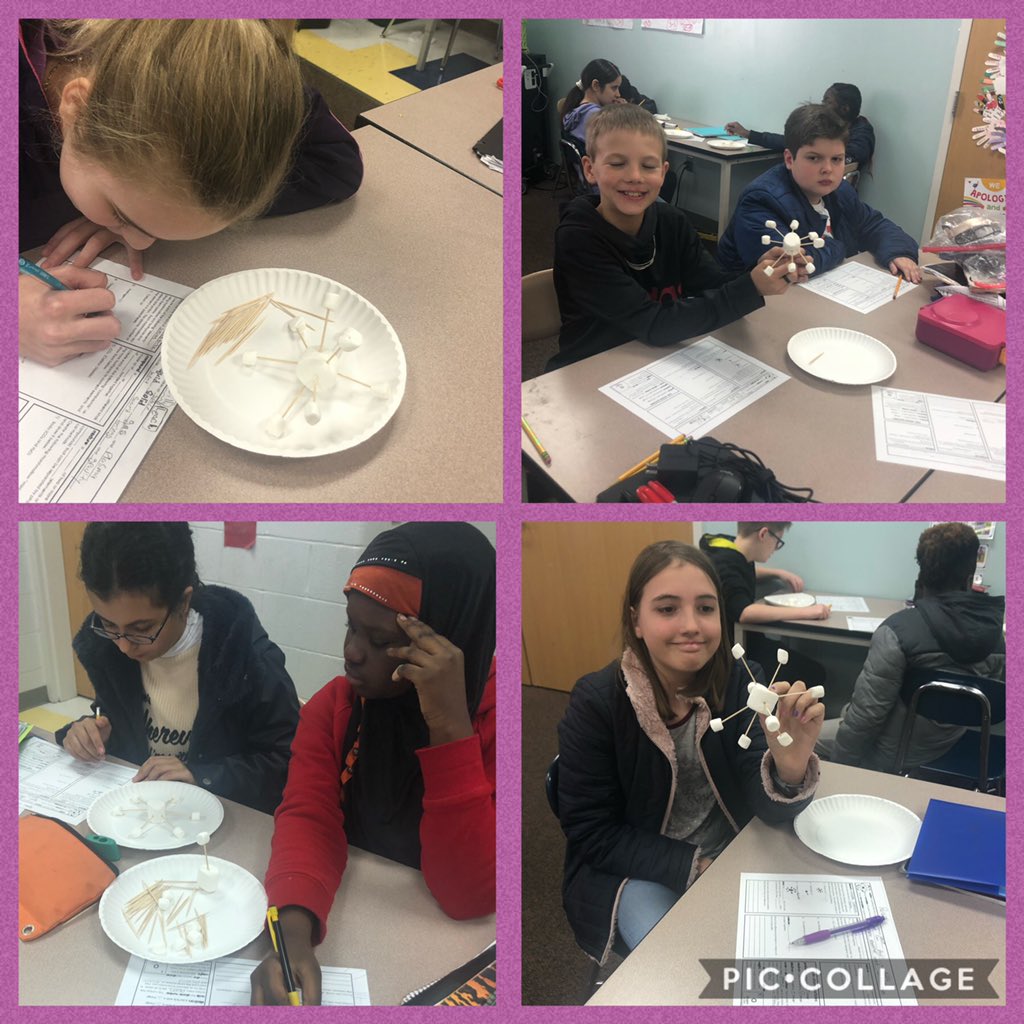 FosterMissi's tweet photo. Students having a bit of edible fun while creating models of atoms!  @CCMMSRedwolves       #makingsenseoftheatomicnumber #futurechemists #marshmallowmodels #sixthgradescientists https://t.co/JplnK1xoUL
