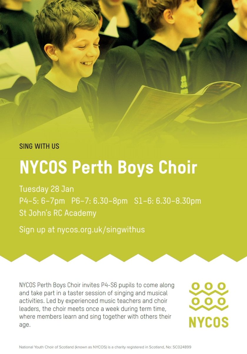 20 days to go! Please share and spread the word! <a href="/NYCOScotland/">NYCOS</a> <a href="/PerthandKinross/">Perth and Kinross Council</a> @HorsecrossPerth <a href="/PerthCityCentre/">Perth City & Towns</a> <a href="/Perth/">Perth</a> <a href="/PerthFestival/">Perth Festival Scot</a> 

nycos.org.uk/singwithus