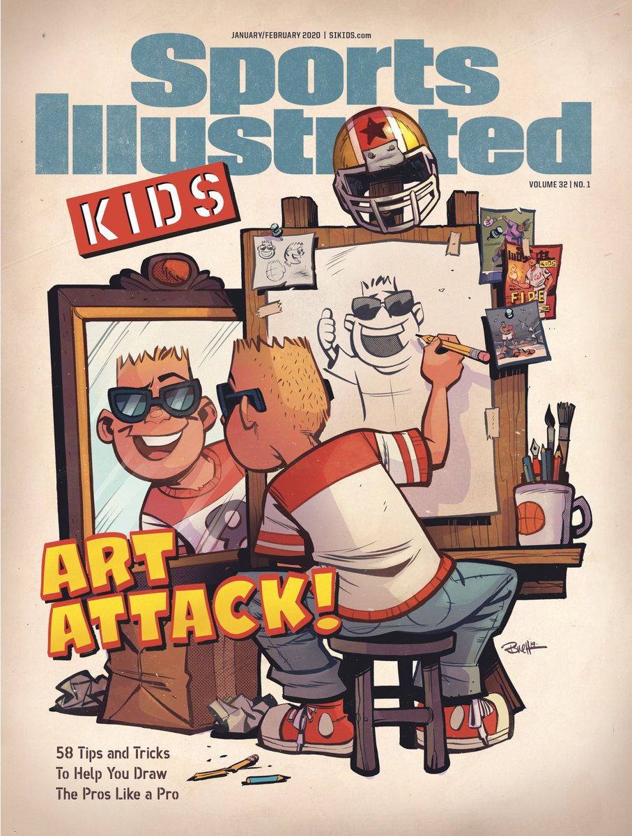 sikids's tweet image. Let&apos;s get drawing! For our January/February issue (out now), we called on our roster of pro illustrators to dish out tips and tricks to help you crush your next Art Gallery submission. 🎨Cover illustration by @blitzcadet (s/o Norman Rockwell.) #drawing #illustration #HowTo