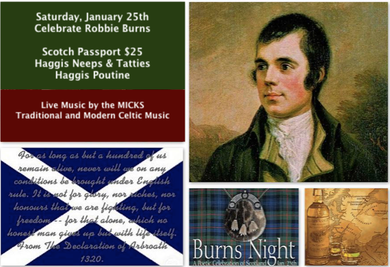 BobbysPlaceYYC's tweet photo. Robbie Burns...Saturday, January 25th. Join us for a fantastic evening, live music and a celebration of Scotland! #robbieburns #BurnsNight #scotland #scotch #saturday #livemusic #whiskey @BobbysPlaceYYC https://t.co/uOvdxJ1YSr