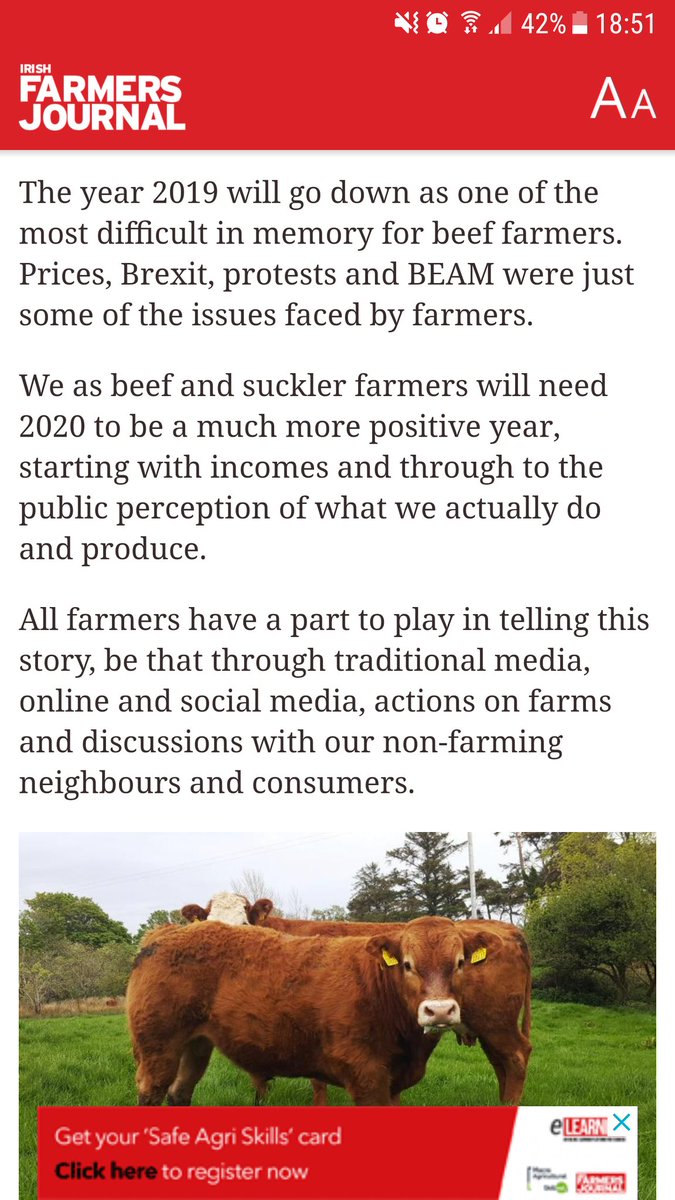 BunnaAgri's tweet photo. A piece I've written for @farmersjournal
Farmer Writes: farmers must tell their story in 2020
Sligo suckler farmer Trevor Boland reflects on the difficult year that has passed and hopes for new approach in 2020 from all parties
#BeefTaskforce #Retailers #PositiveStory #Agonline https://t.co/jNcHhA7vig