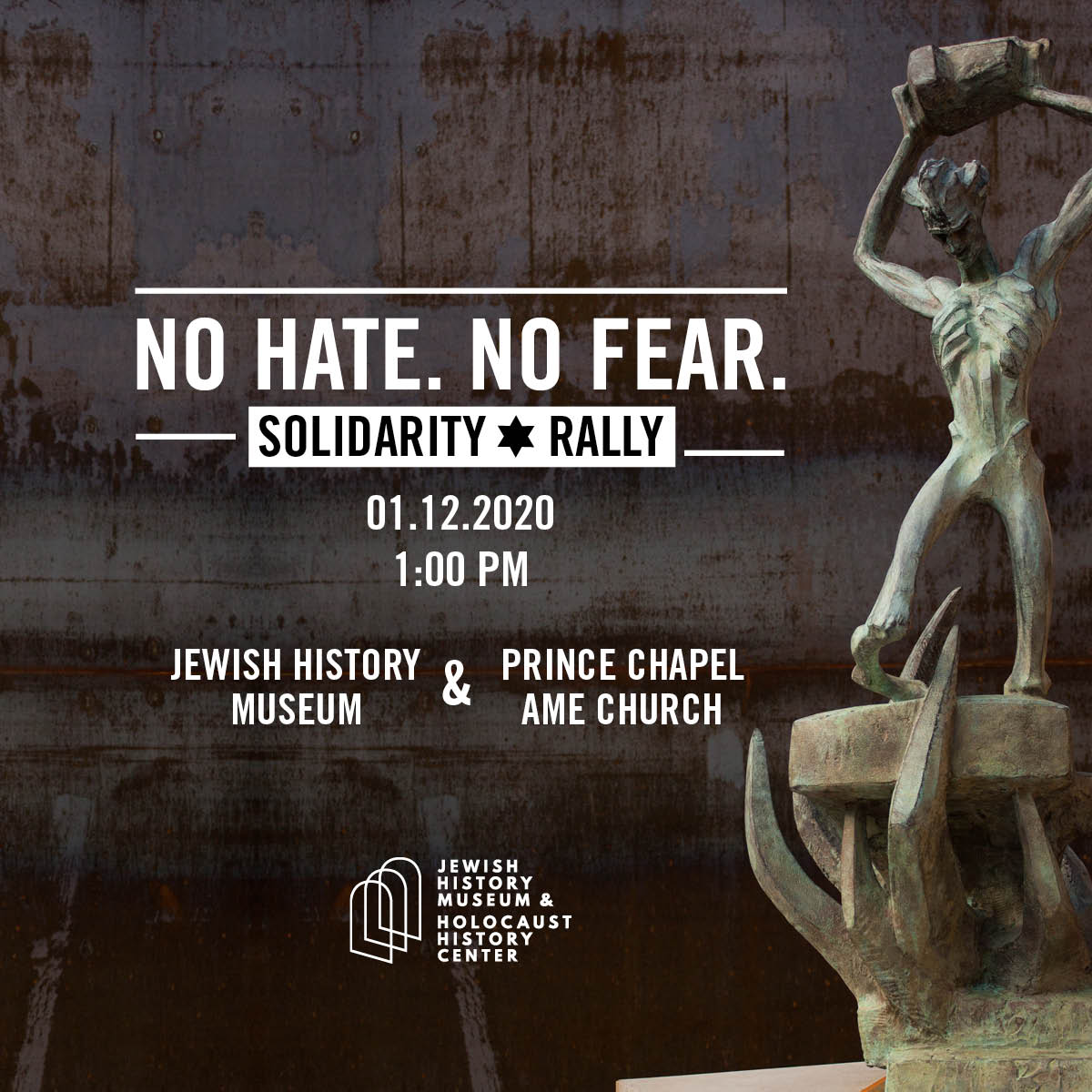JFCStucson's tweet photo. Solidarity rally: @jhmtucson  and @princechapelame are organizing a solidarity rally on Sunday, January 12 at 1:00 PM. Rally together in solidarity against hate, fear, racism, antisemitism, and all forms of bigotry. https://t.co/pRxdx1XPpK