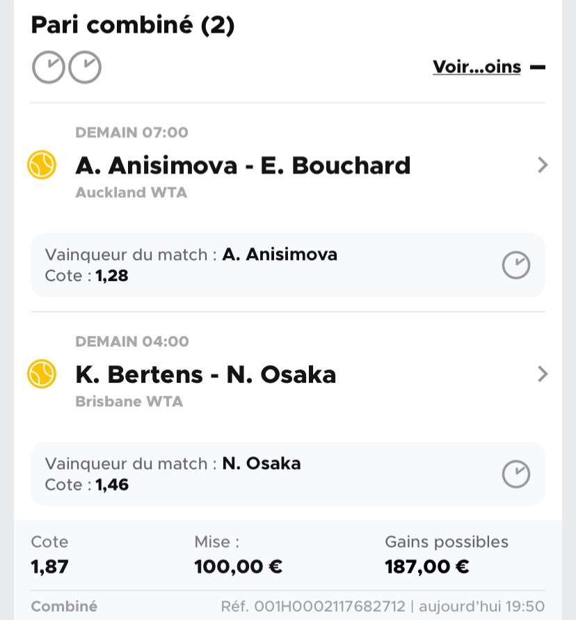 cyril59777's tweet photo. Avec @BDPetrelli voici quelques bets 🎾 pour la nuit et demain matin en oubliant pas rublev et verdasco #TeamParieur https://t.co/u5A5Kvt6b1