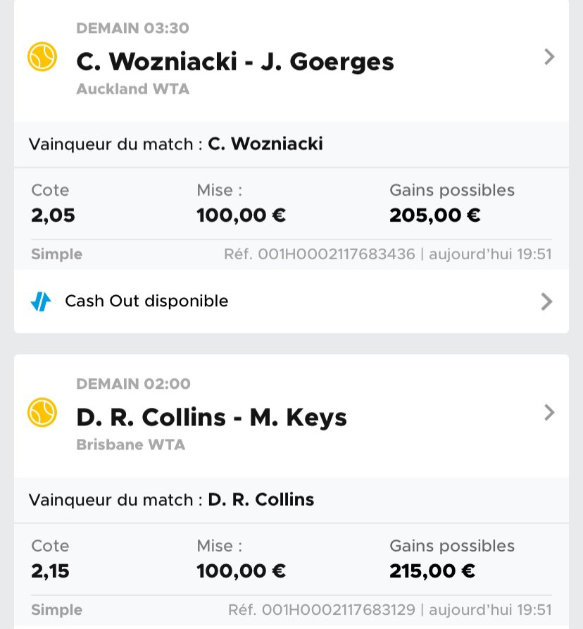 cyril59777's tweet photo. Avec @BDPetrelli voici quelques bets 🎾 pour la nuit et demain matin en oubliant pas rublev et verdasco #TeamParieur https://t.co/u5A5Kvt6b1