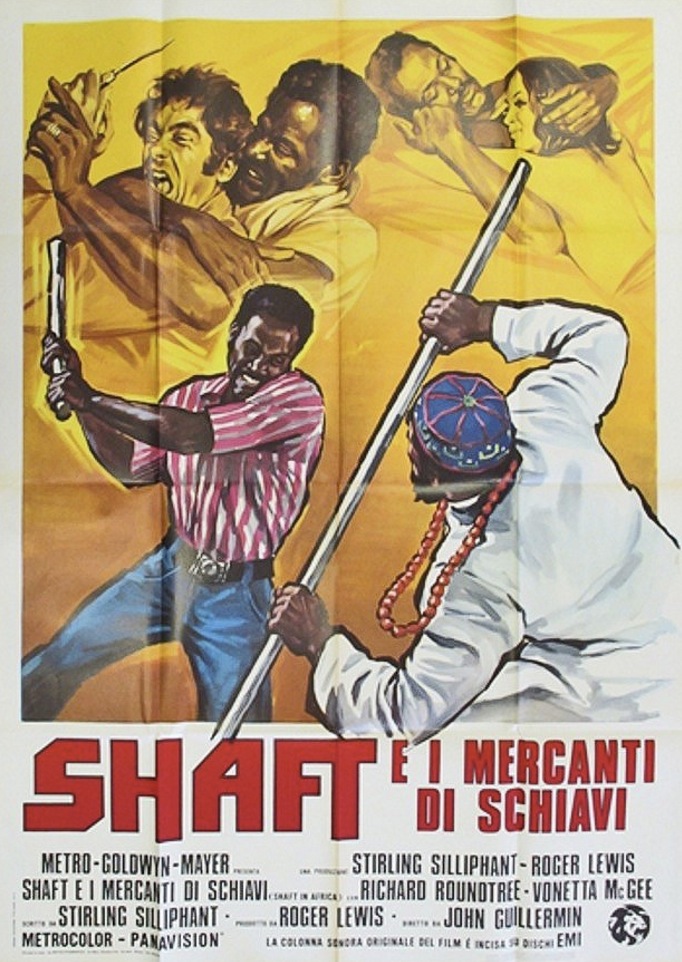 studiotstella's tweet photo. International posters for "Shaft in Africa" - 1973 by #JohnGuillermin #RichardRoundtree #JohnnyPate #VonettaMcGee https://t.co/JqtxAh2N2n