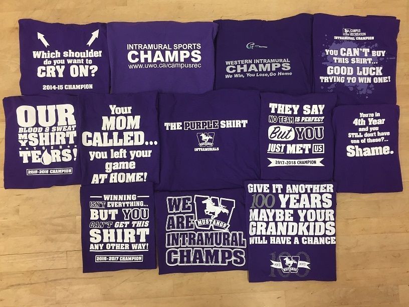 Want a chance to win a purple shirt? Want to stay active with some recreational sports? Register for the Winter 2020 intramurals! 💪
For more info and to register: buff.ly/39Q2UAy

Team registration closes on Monday, Jan. 13, 2020 at 11:59PM!
 #westernu #purpleshirt