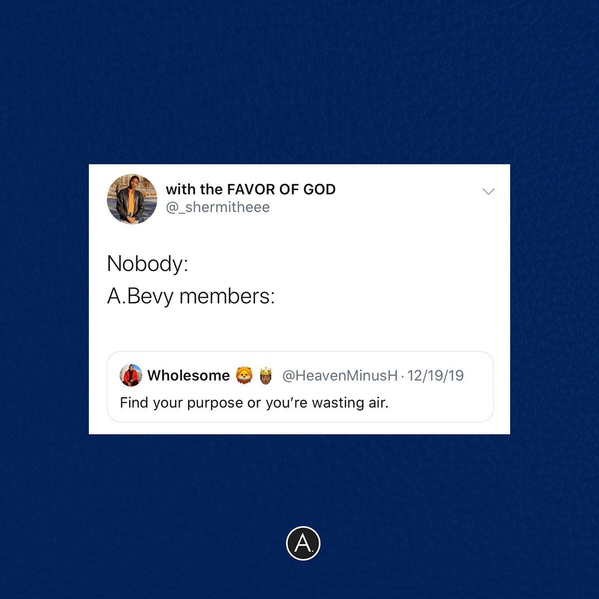 ABevyInc's tweet photo. Find your purpose or you’re wasting air. #ThisisABevy #PassionPathPurpose https://t.co/h26rnaSXNE
