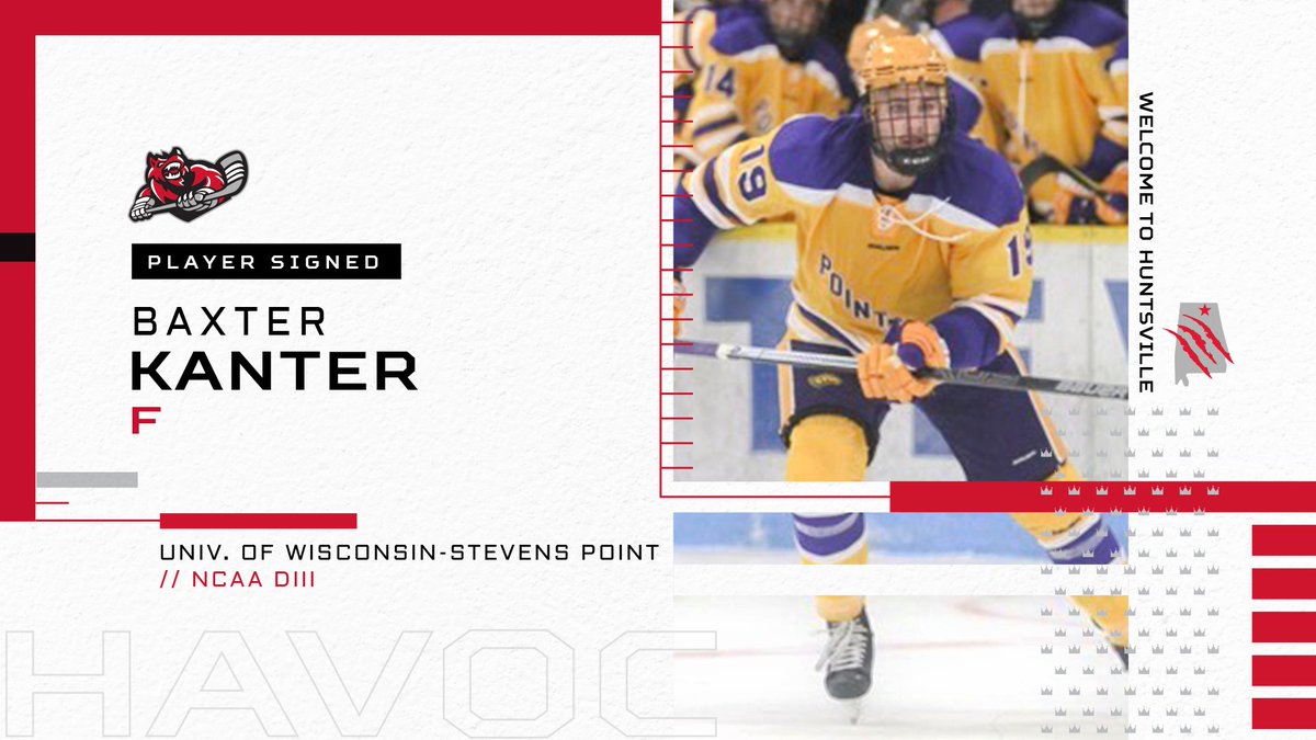 HuntsvilleHavoc's tweet photo. We're scooping up all the @UWSPMhockey players. Welcome aboard, Baxter!

📰: https://t.co/NUjJ9TzC4c https://t.co/wLShyJeIV6