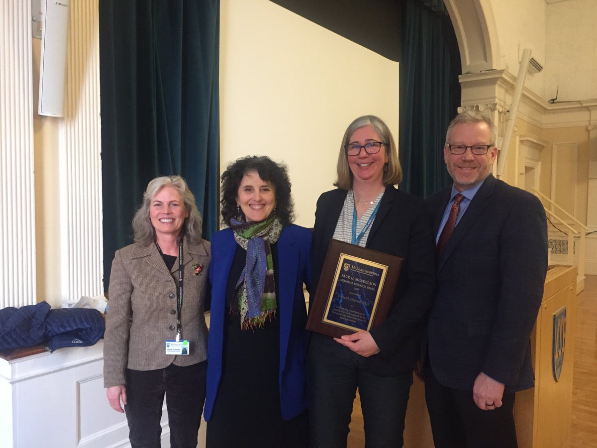 From left: Drs. Connery, Greenfield, Chartoff and Carlezon, smiling following Dr. Chartoff's research presentation.