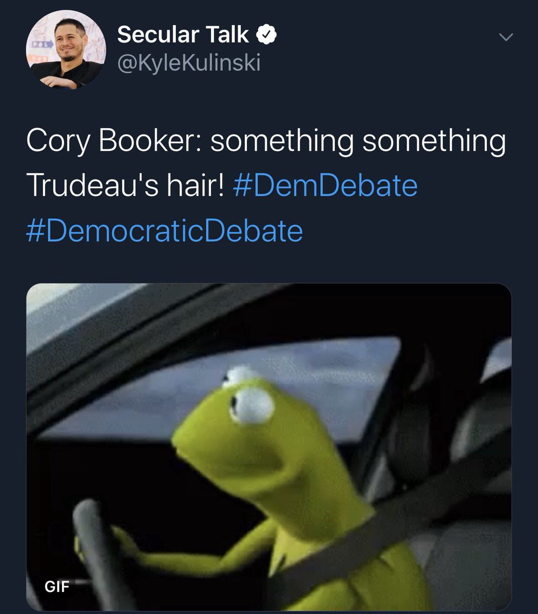 KyleKulinski's tweet image. Here’s me making fun of your dad jokes and Mayor Pete’s dance. But congrats on your virtue signaling points.