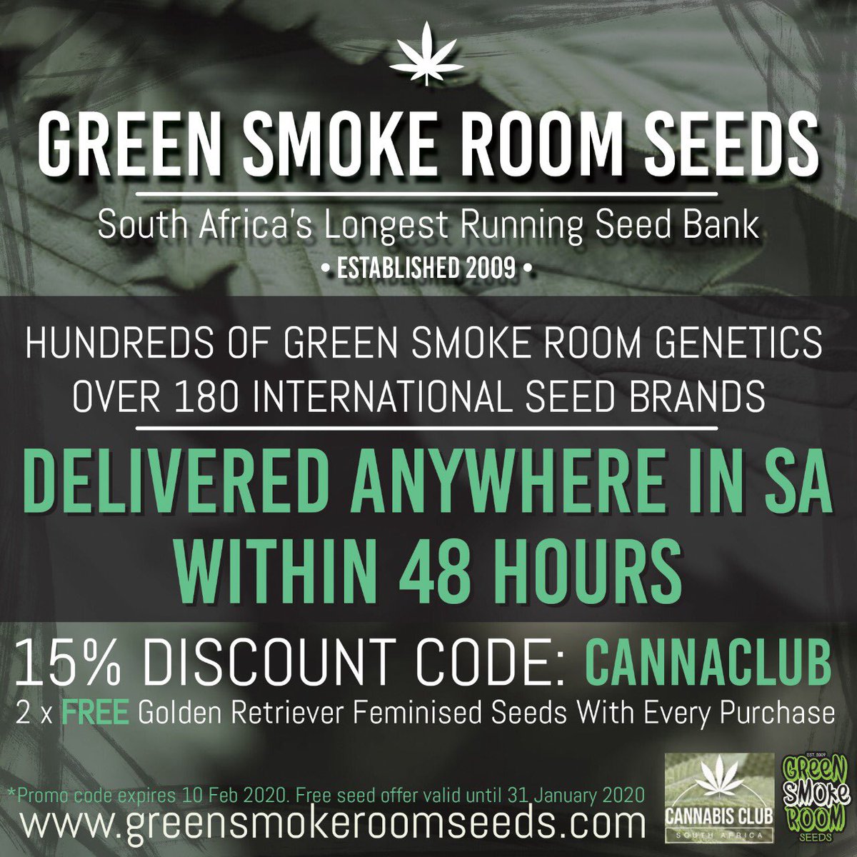 CannabisClubSA's tweet photo. Check out the latest strains from Green Smoke Room and use our discount code for a 15% discount off your order 🔥🔥🔥 https://t.co/139VUH8LUn https://t.co/AJheAIDGKS