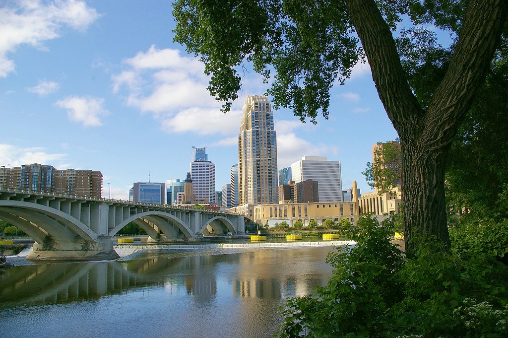 Central Minneapolis across the Mississippi River, 2008