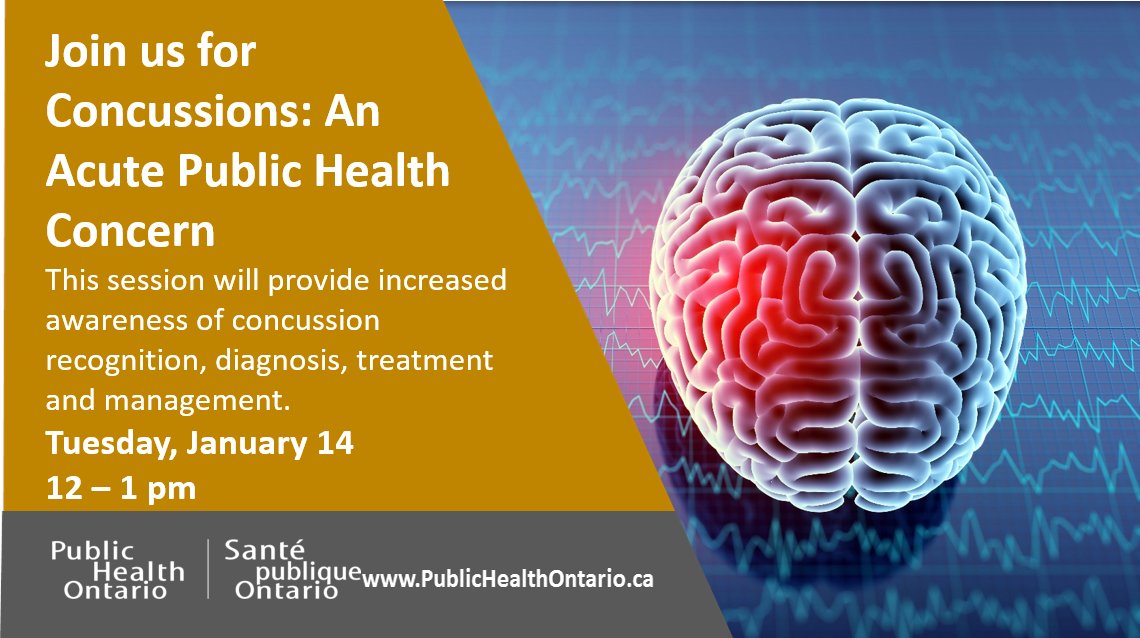 PublicHealthON's tweet photo. Good concussion management can reduce health problems and the risk of long-term brain damage. Find out about the Concussion Awareness Training Tool at the next #PHORounds. https://t.co/SZPTRIzz5F https://t.co/rFjR7OQmeO