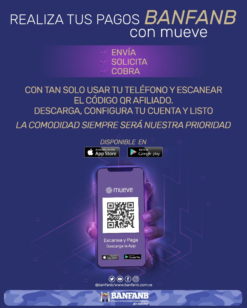 #9Ene Con la APP de @ve_Mueve podrás pagar, enviar y cobrar dinero a un ritmo veloz. Sólo debes tener un correo electrónico o escanear un código QR. ¡No esperes más!  Descárgala para Android👇 play.google.com/store/apps/det… y IOS📲 apps.apple.com/us/app/mueve/i…