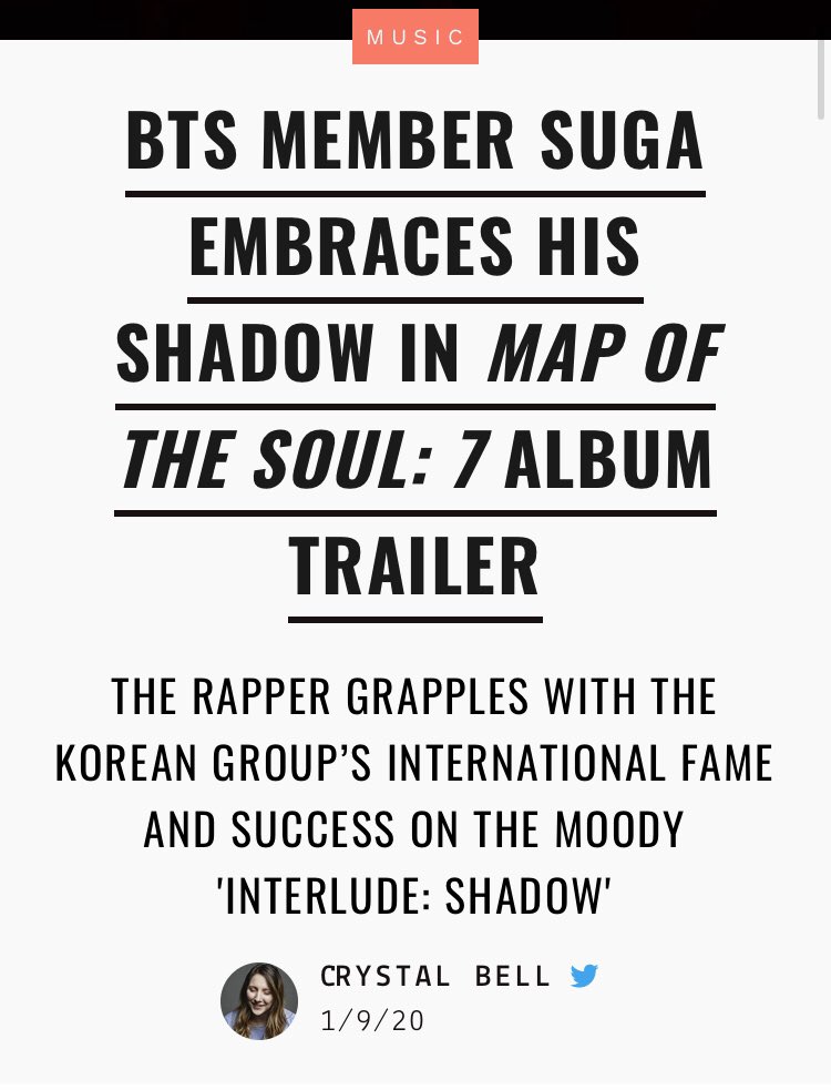 UniversBTS_'s tweet photo. [📰💙] A chave para superar essas sombras não é fugir delas, mas abraçá-las:" Às vezes é grande e grande demais para nós, mas para sobreviver como artista e humano, devemos ser amigos das sombras".- SG

#ShadowComebackTrailer
#ShadowIsHereMap
@BTS_twt 
📎https://t.co/TGdEYRsI9w https://t.co/BdEp8D5NuT