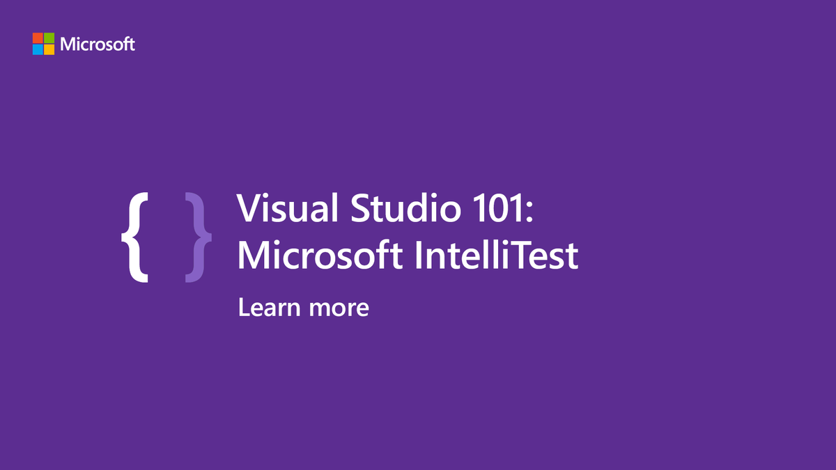 VisualStudio's tweet photo. Are you ready to catch your bugs earlier? Get the details on how to use #IntelliTest to complement your current testing practices: https://t.co/RuFwWdQK2x https://t.co/usUFgAxNlV