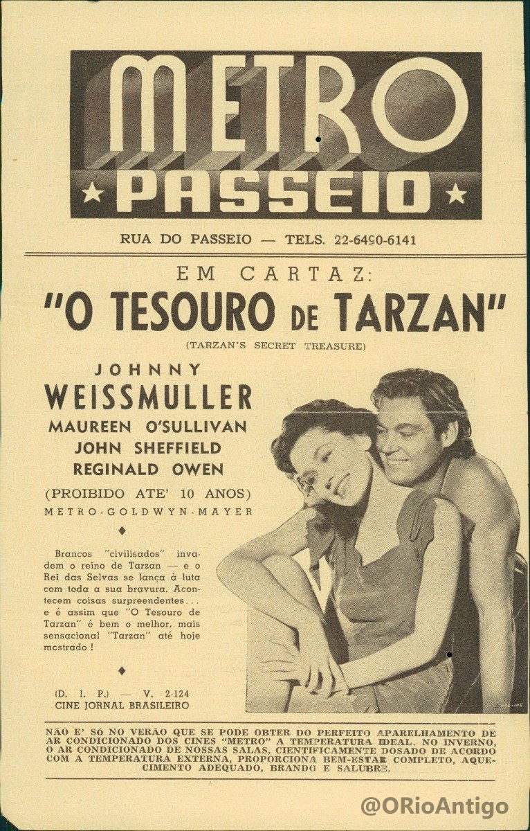 X 上的 RIO ANTIGO 🚋：「Cine Metro-Passeio em cartaz: O TESOURO DE TARZAN  🎞️1941 t.co2PXkUhAPWH」  X
