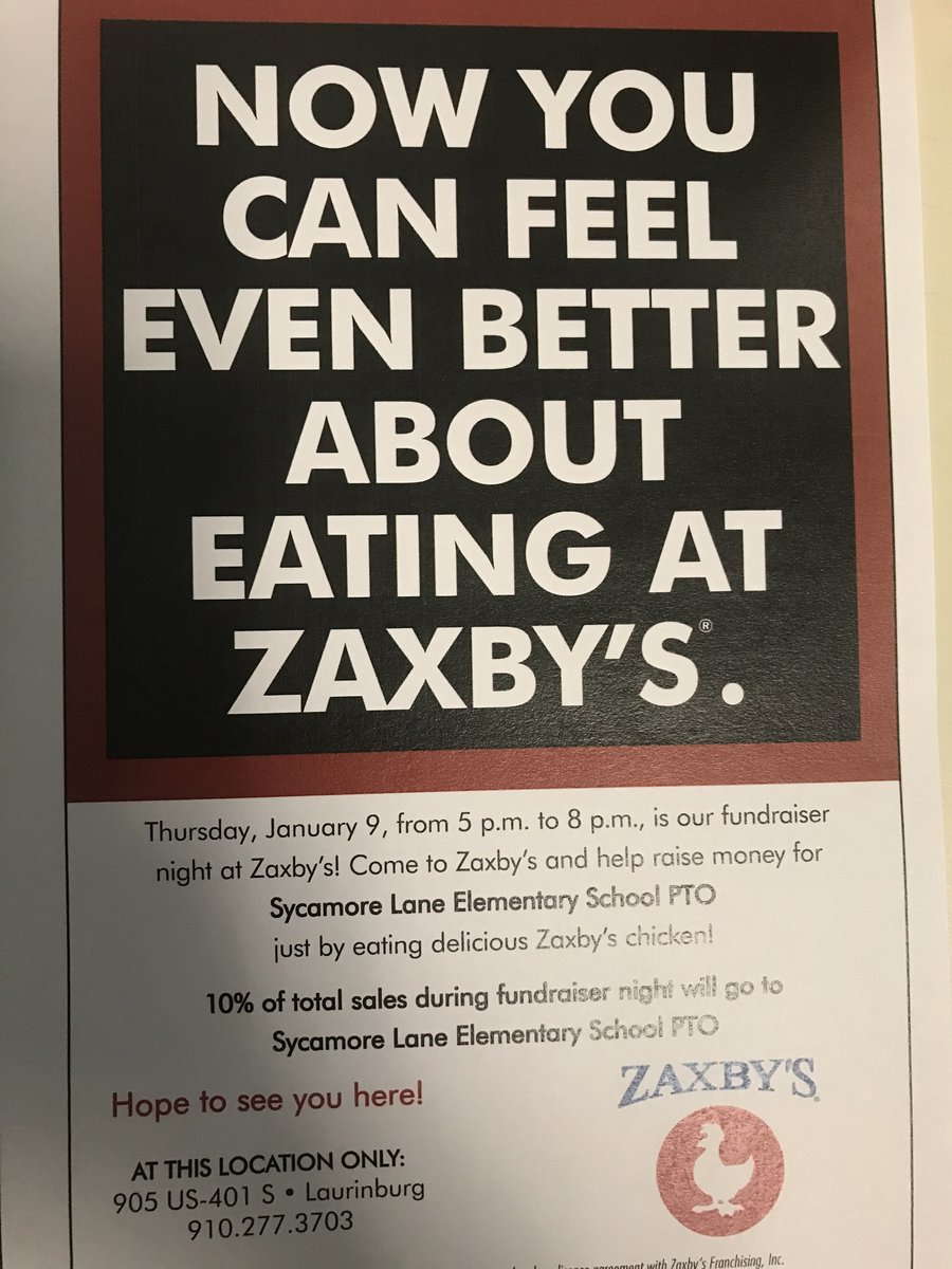 SlesBucks's tweet photo. Join us at Zaxby’s tonight from 5-8.  All proceeds go towards our PTO. https://t.co/tk5Zkiehup