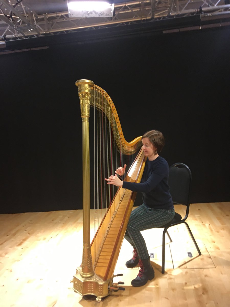 Lovely to spend the morning <a href="/rcmstudios/">RCM Studios</a> recording music from Erddig stately home collection on my beloved - made in Dublin - 19th Century Egan harp