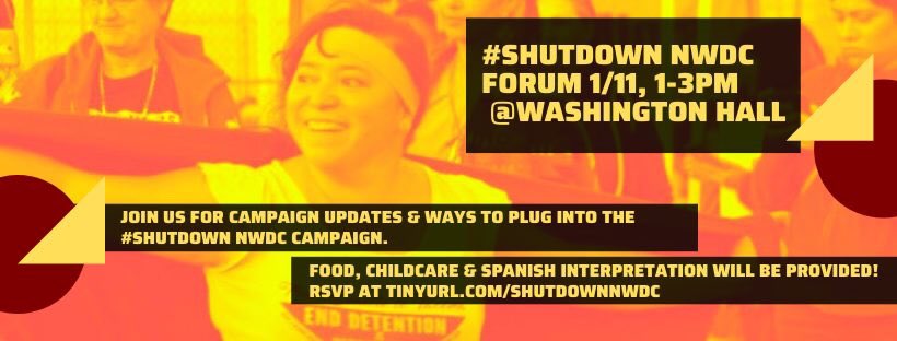 ResistenciaNW's tweet photo. This Saturday! Join our #ShutdownNWDC campaign- no immigrant detention in our state! @deanspade @DetentionWatch @columbialegal @350Tacoma @NeverAgainActn @TabEmpEthicsAll @TeamChild @ConMijente @NWIRP @IGD_News @KhaagWa @PugetAdv @OtrosDreams_ODA @LatinoAdvocacy1 https://t.co/wEnWa4ptOp