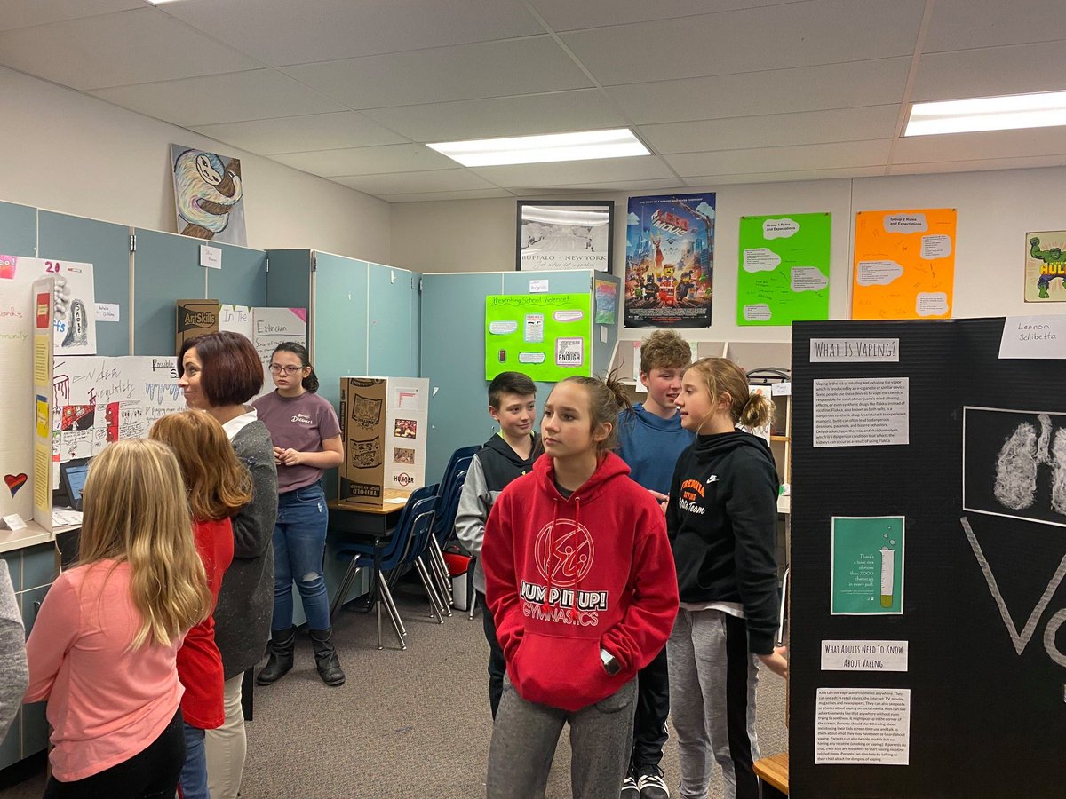 FredoniaCSD's tweet photo. Mr. Kuch and Mrs. Prevet's Middle School English classes have been working hard on a Student Advocacy Showcase. For the full story, please visit our FB page. Also, check out the students' blogs about their topics!
https://t.co/PvcVLVbOOI

#myfredonia https://t.co/zsXi9TRwKL