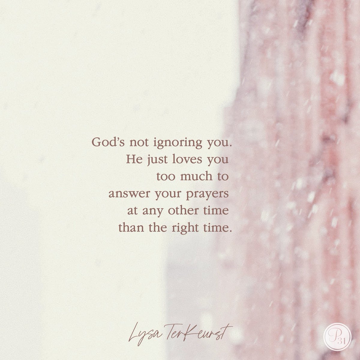LysaTerKeurst's tweet photo. God hears. 
God knows. 
God cares. 

We can rest assured. https://t.co/OJ1uZNiiau