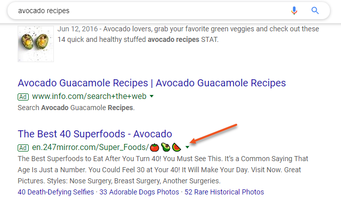 type_SEO's tweet photo. @brentnau @rustybrick Still seeing this in the SERP - https://t.co/g5kl6q92kK