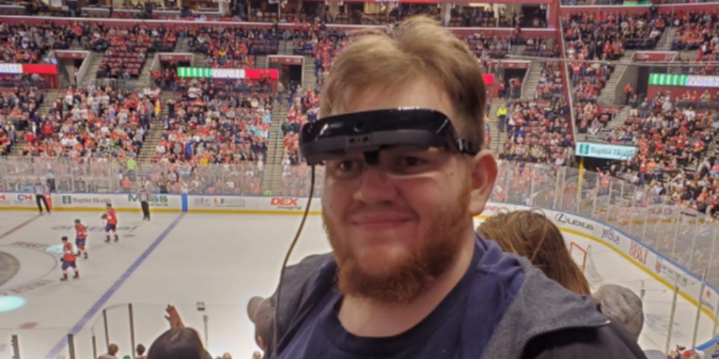 eSightEyewear's tweet photo. Blind @FlaPanthers fan now able to watch hockey games thanks to this this #LowVisionAid. Find out how --> https://t.co/RLNIcCT611
@blindninja5 #a11y #ONH #OpticNerveHypoplasia https://t.co/MvRkP2vm8L