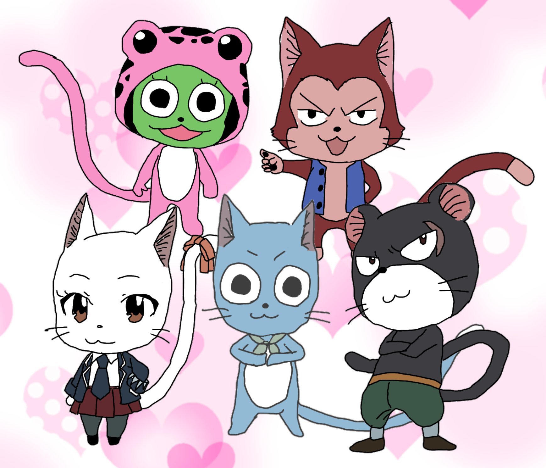 ひより イラスト垢 Ar Twitter Fairytailのエクシード隊 描いてみました Fairytail フェアリーテイル エクシード ハッピー シャルル リリー レクター フロッシュ 絵描きさんと繋がりたい T Co 8jzhbsksja Twitter