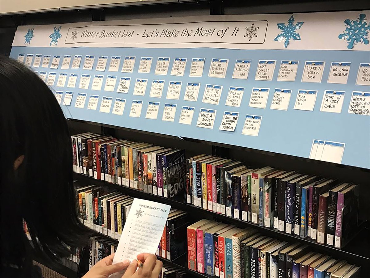 The Henderson YAC is making the most of this winter thanks to their Winter Bucket List. If you need some help preventing cabin fever from setting in, head to any branch or check our online catalogue for great new books, music, movies, and programs.

#winterbucketlist