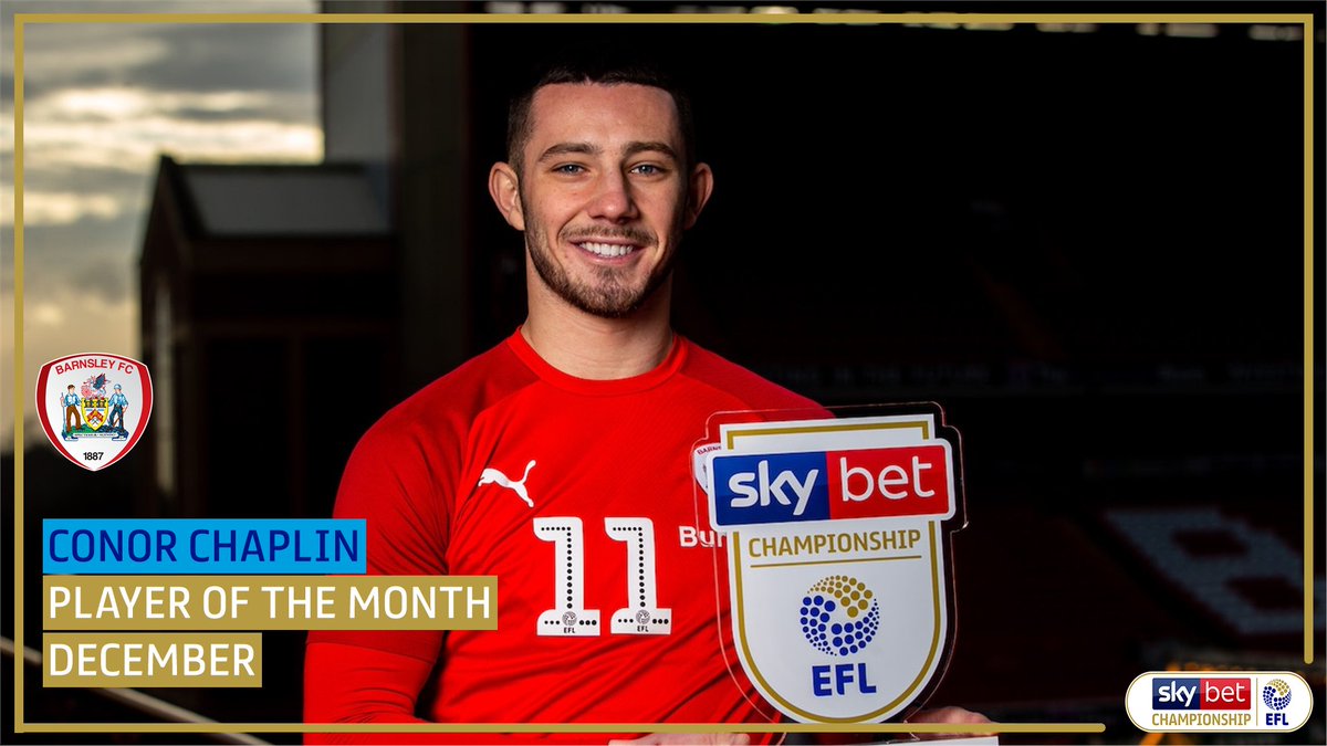 SkyBetChamp's tweet photo. The winners of the Sky Bet Championship Manager and Player of the Month for December are...

👔 Jonathan Woodgate - @Boro

⚽ @ConorChaplin10 - @BarnsleyFC

https://t.co/hjoVRyTpgi

#EFL | #SkyBetChampionship https://t.co/ZupqhP8Vvt