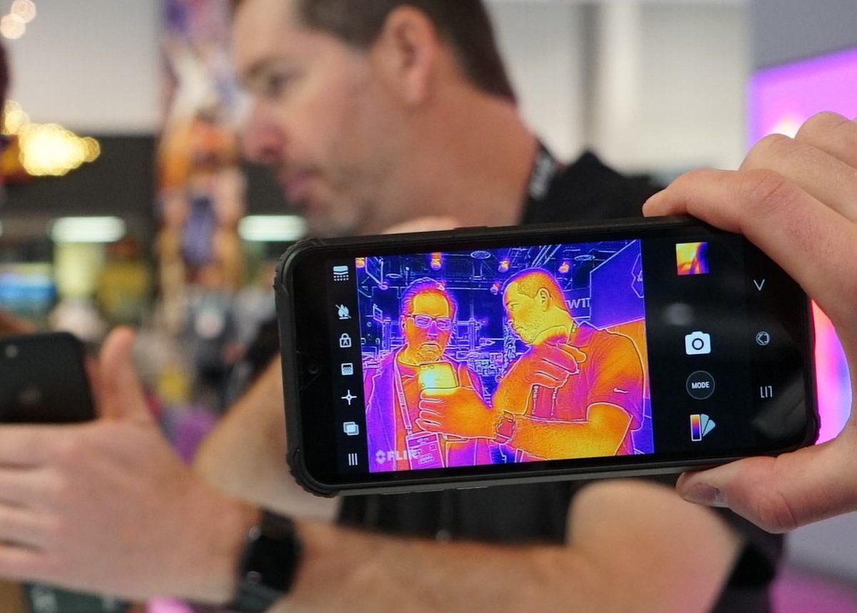 flir's tweet photo. The Blackview BV9800 Pro is available now! Featuring the #FLIR Lepton, this rugged phone is a beast. Come see it for yourself in North Hall, Booth #8528 - or head here to learn more: https://t.co/81jDf0MPTo #CES2020 #FLIRCES #smartphones #CES #thermalcamera #thermalimaging https://t.co/Y1mi6F5vy6