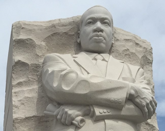 MLK sculpture at monument in Washington DC