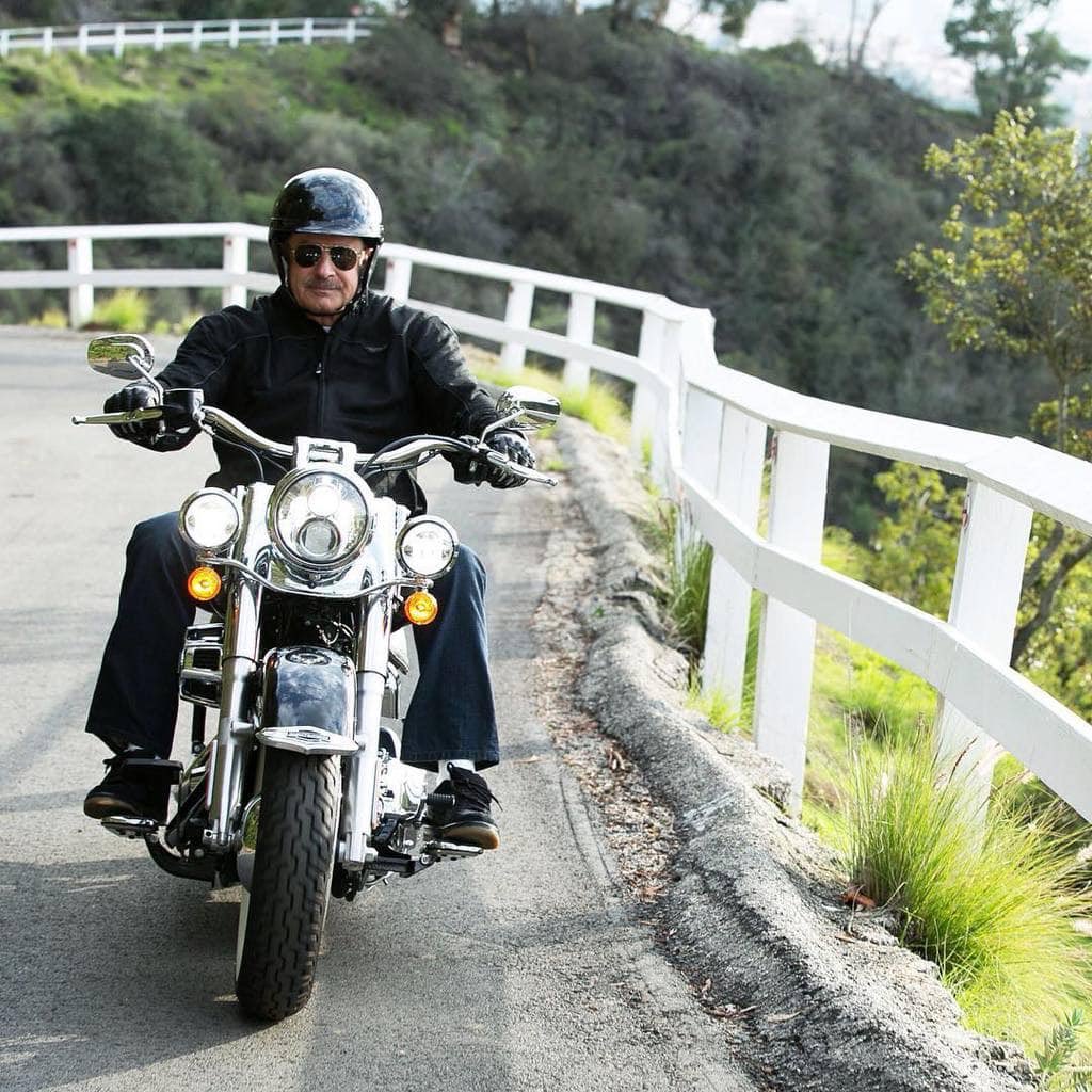 DrPhil's tweet photo. Harley. Bob Seger, Led Zeppelin playlist. Does it get any better? Well maybe if I had hair for the wind to blow! #openroad https://t.co/8o35z5zHMb