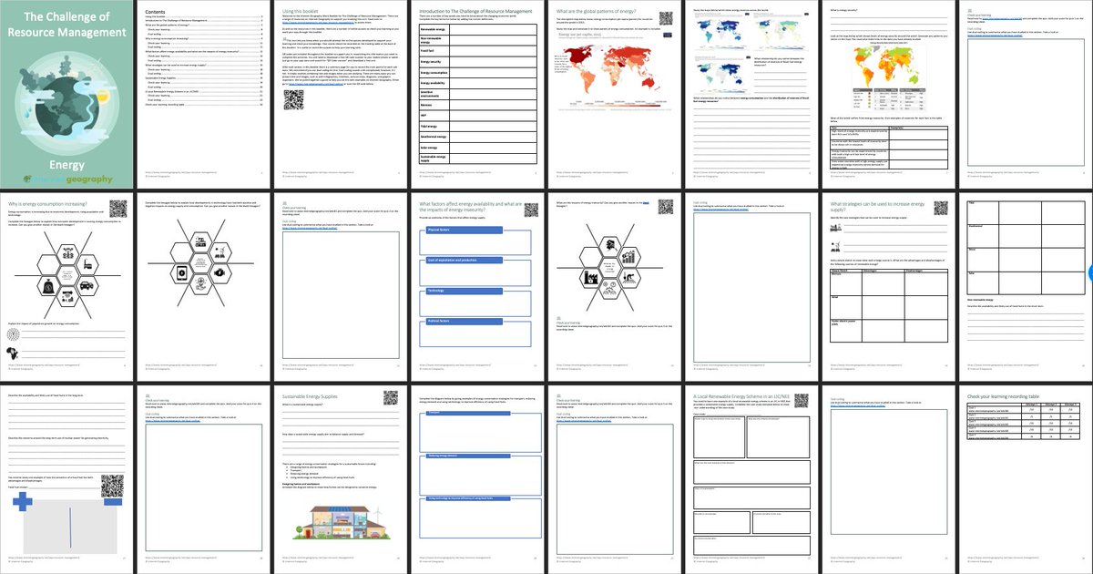 InternetGeog's tweet photo. **New Resource** New work booklet - AQA - Challenge of Resource Management - Energy. Contains learning activities, links to online support resources + online multiple-choice quizzes to check knowledge. Free to Internet Geography Plus subscribers! https://t.co/kktuK5Yjug https://t.co/aHhMTCaMUd