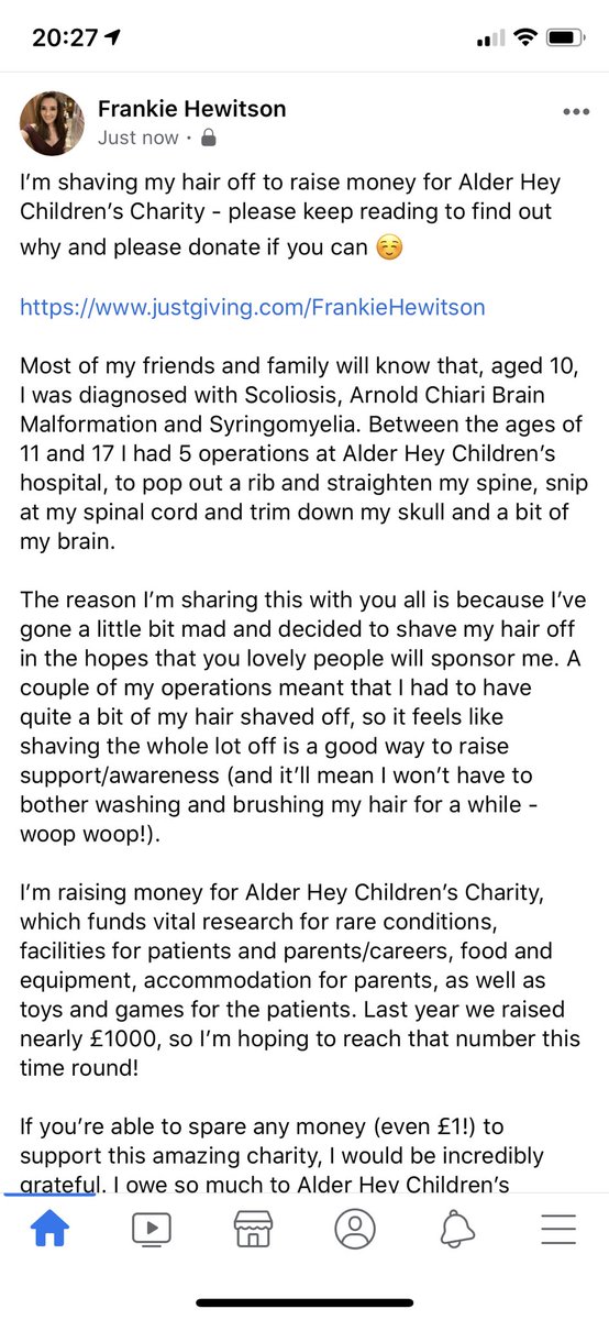 cescahewitson's tweet photo. Shaving my hair off to raise money for @AlderHeyCharity - please read and please donate if you can ☺️ https://t.co/fgO7StvZxM https://t.co/7zUUlj3zmI