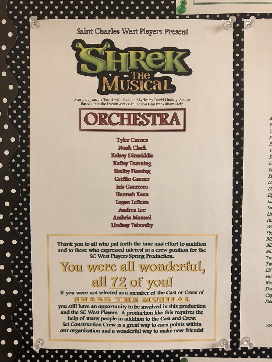 scwestplayers's tweet photo. Cast list is posted!!! Congratulations and thank you to EVERYONE who auditioned and applied for crew! https://t.co/ArketS8foS