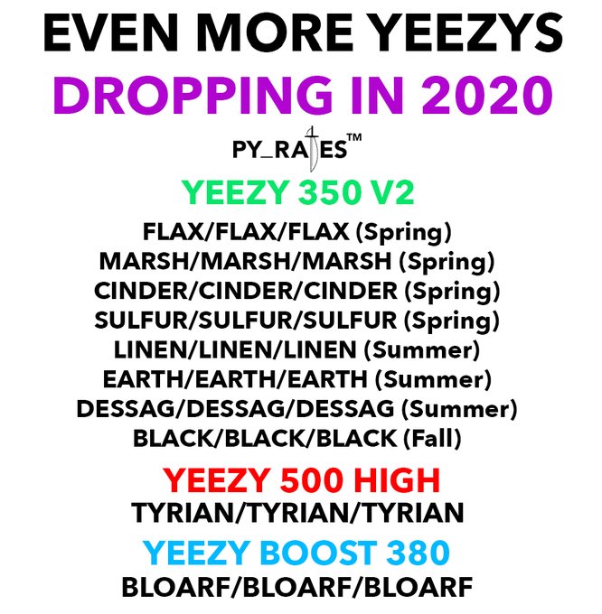 Adidas Yeezy Boost 350 V2, Yeezy 500 High, Yeezy Boost 380 2020 