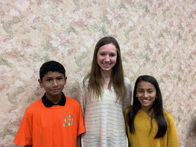 Leaders in the Making!  Kunan Anjum (left) and Oviya Justin (right) received leadership awards at today's Leader in Me Luncheon. Sophie Lawing (center) addressed the audience on the topic of leadership.  Sophie serves as Student Council Vice-President at TMS.  #tisdtheplacetobe
