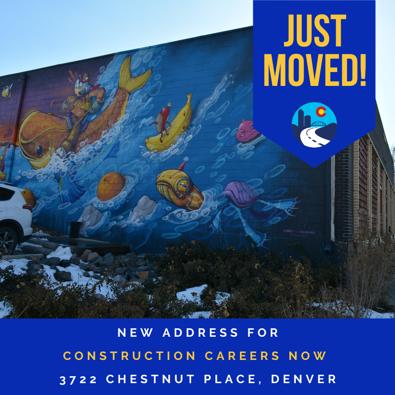 ConstCareersNow's tweet photo. We can't wait to welcome our new students to our new home just in time for our Jan 13, 2020 class! That's right Construction Careers Now has moved to 3722 Chestnut Place, Denver. Want to be part of our new class? Sign up today https://t.co/32gvBQXcQ2 #BuildColorado https://t.co/mhMIyYhe33